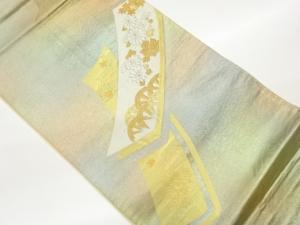 短冊に秋草模様織出し袋帯